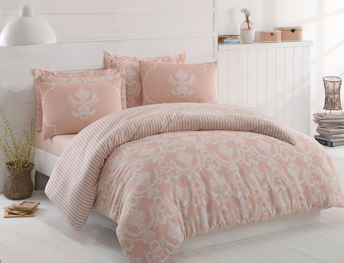 L'essentiel linge de maison Pure - Powder Juego de Funda de Edredón Doble